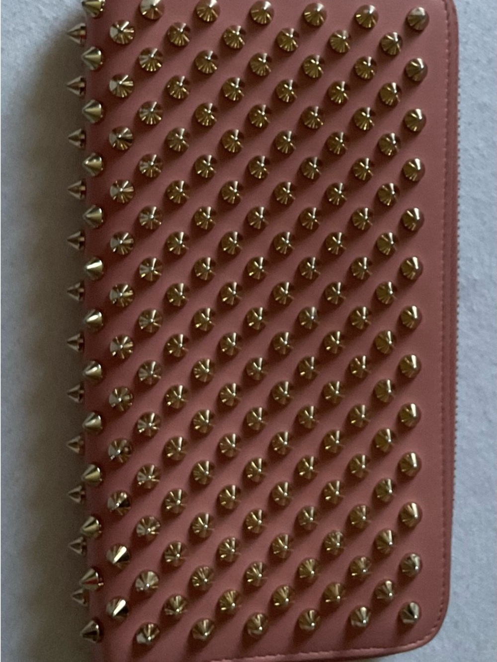 Christian Louboutin Pink Studded Zip Wallet